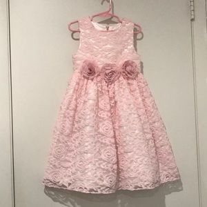 Formal Dress size 5 light pink with flowers